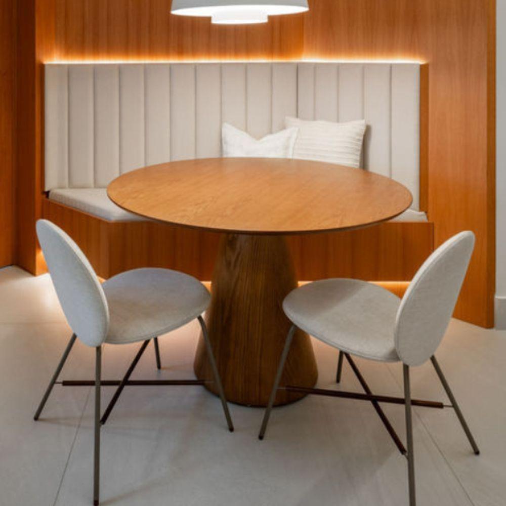 Mesa De Jantar Redonda Cone 100 Cm Freijó Cor Marrom - 2