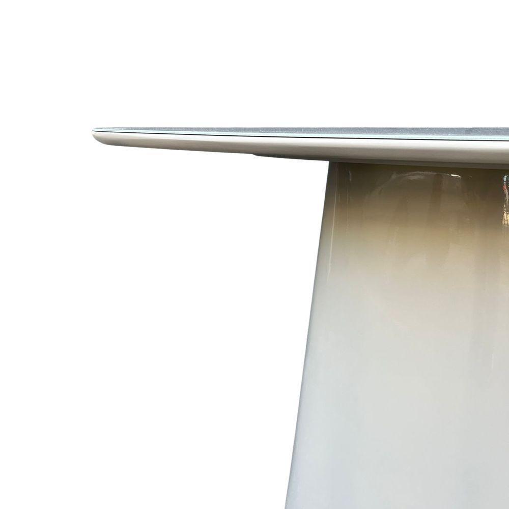 Mesa De Jantar Cone Orgânica Redonda 90x93 Cm Laqueado Off White - 3