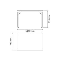 Mesa Tramontina 119 X 79 Cm Beta Em Polipropileno Grafite Com Base Em Alumínio Polido - 2