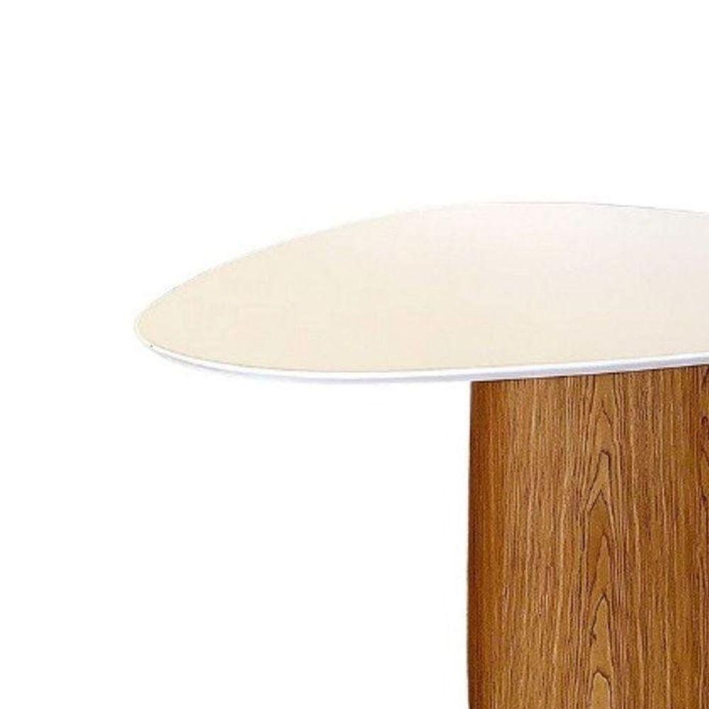 Mesa De Jantar Cone Orgânica Redonda 140x144 Cm Base Freijó Com Tampo Laqueado - 4