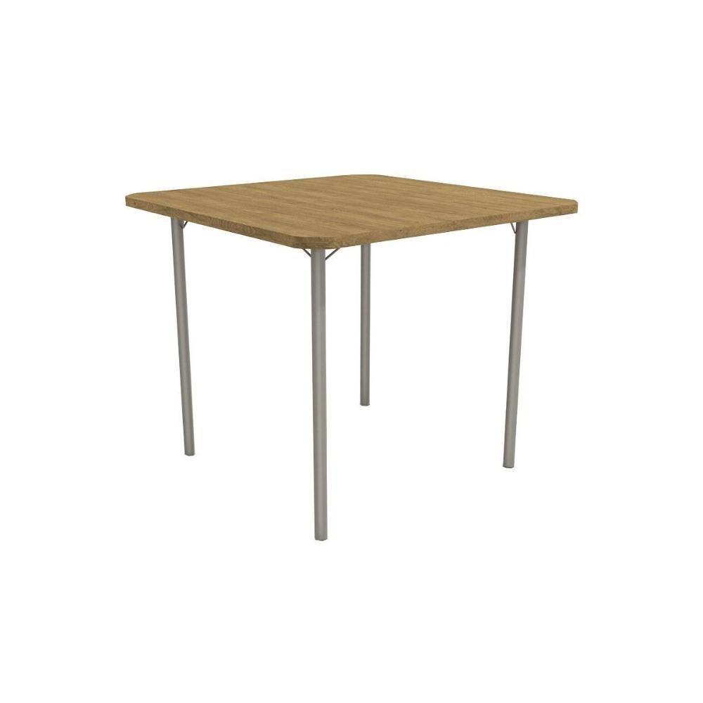 Mesa de Sala Jantar Sena M057 Aço c/Tampo Mairado 90x90cm Niquel - Kappesberg - 1