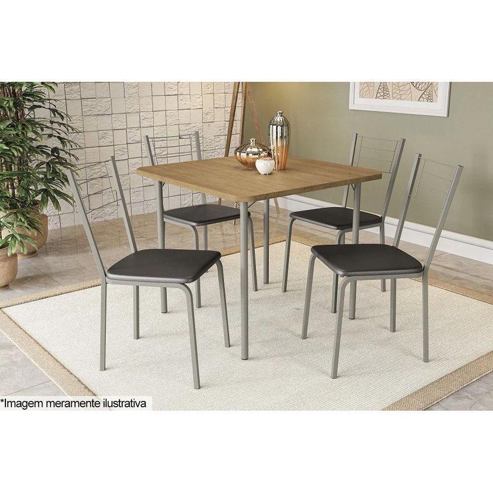 Mesa de Sala Jantar Sena M057 Aço c/Tampo Mairado 90x90cm Niquel - Kappesberg - 2