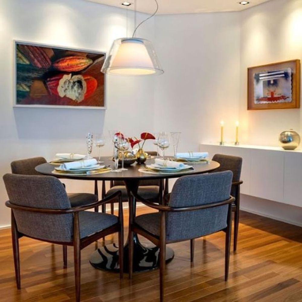 Mesa De Jantar Tulipa Saarinen Redonda 90 Cm Tampo Laqueado Cores Preto - 2