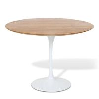 Mesa De Jantar Tulipa Saarinen Redonda 130 Cm Tampo Freijó Cores Branco - 1