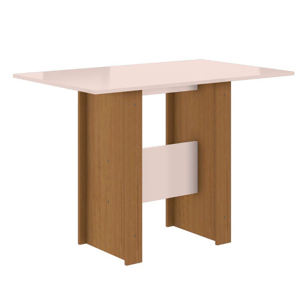 Mesa De Jantar 4 Lugares Milano Poliman Móveis Carvalho Com Off White - 6