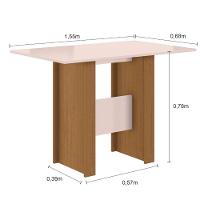 Mesa De Jantar 4 Lugares Milano Poliman Móveis Carvalho Com Off White - 2