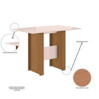 Mesa De Jantar 4 Lugares Milano Poliman Móveis Carvalho Com Off White - 3