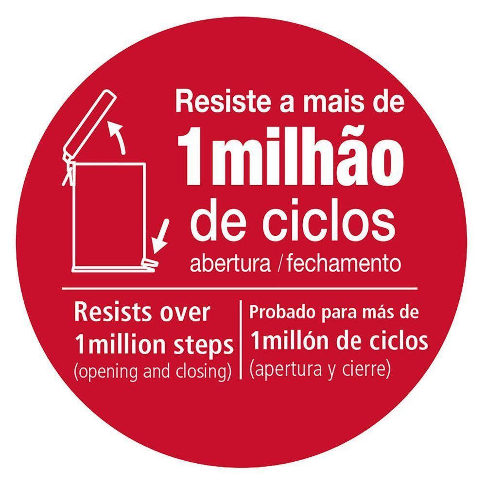 Lixeira Com Pedal 12 Litros Tramontina Brasil Plus Aço Inox Acetinado - 3