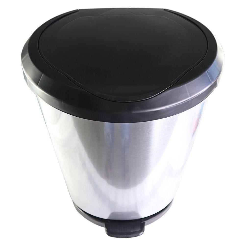 Lixeira Com Pedal Label Prata 10 Litros - 5