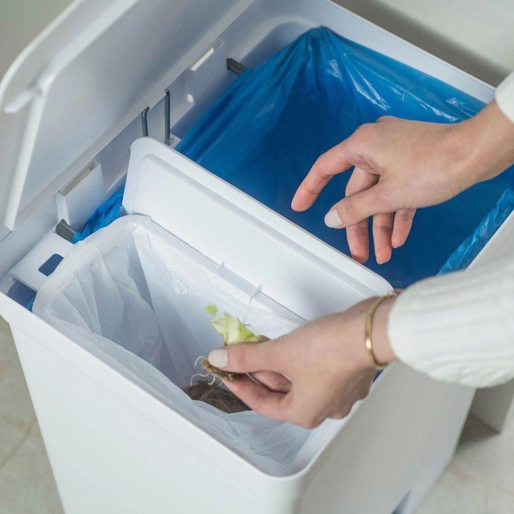 Lixeira Com Pedal Trium 46 L + 4 L Branco Ou - 4