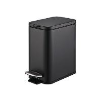 Lixeira Retangular C- Pedal E Balde 5 L Aço Carbono Cor Preto Linha Frame Brinox - 1