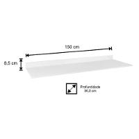 Balcão Gabinete Para Pia 150cm 4 Portas 2 Gavetas Com Tampo Lis L03 Branco - Mpozenato - 2
