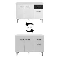 Balcão Gabinete Para Pia Com Tampo 120cm 3 Portas E 1 Gaveta Gabriela Branco - Ajl Móveis - 8