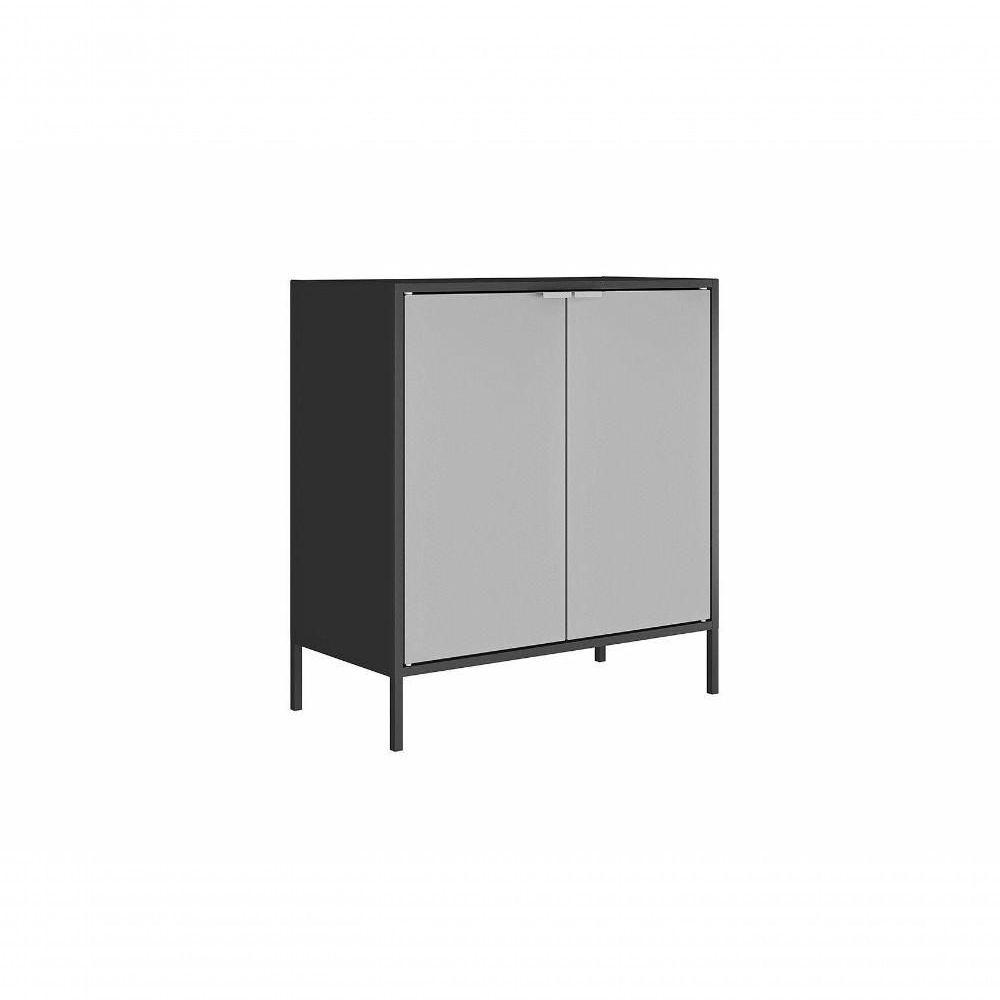 Balcão Alto Multiúso Itatiaia Smart - 2 Portas - Preto C/ Cinza Matte - 2