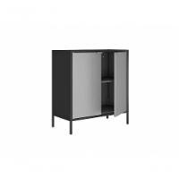 Balcão Alto Multiúso Itatiaia Smart - 2 Portas - Preto C/ Cinza Matte - 3