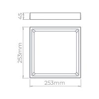 Painel De Led Stella Quadrado Deep De Sobrepor Recuado 22w Bivolt Preto 4000k Luz Neutra