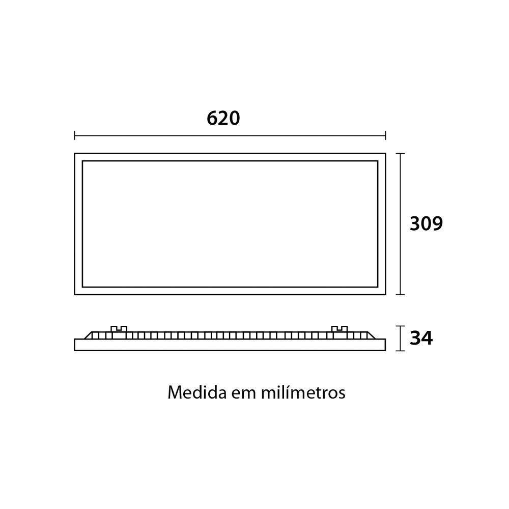 Painel De Led Blumenau Retangular De Embutir 30w Bivolt 4100k Luz Neutra - 3