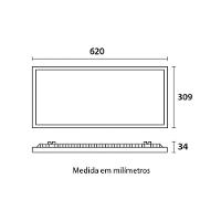 Painel De Led Blumenau Retangular De Embutir 30w Bivolt 4100k Luz Neutra - 3