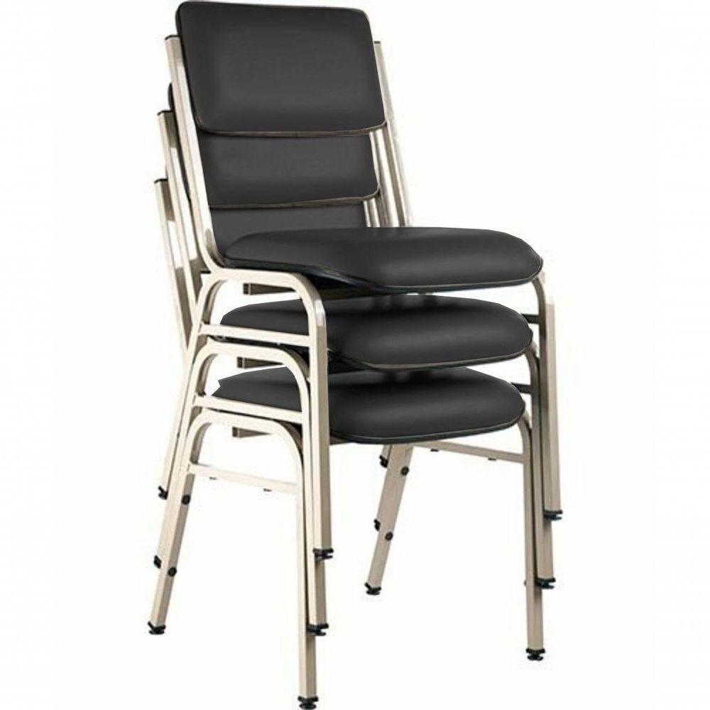 Kit Com 3 Cadeiras Para Auditórios Linha Hotel Smart Preto - 1