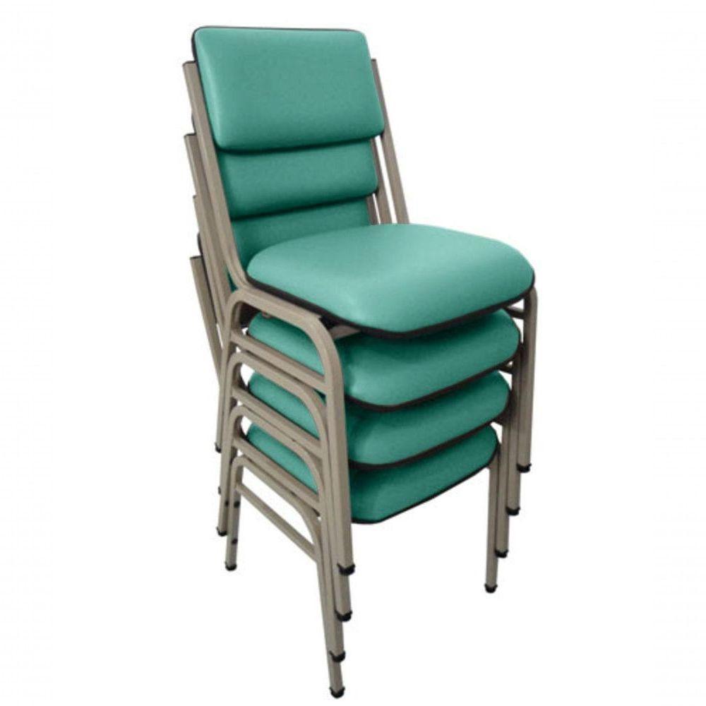 Kit Com 4 Cadeiras Para Auditórios Linha Hotel Smart Verde - 1
