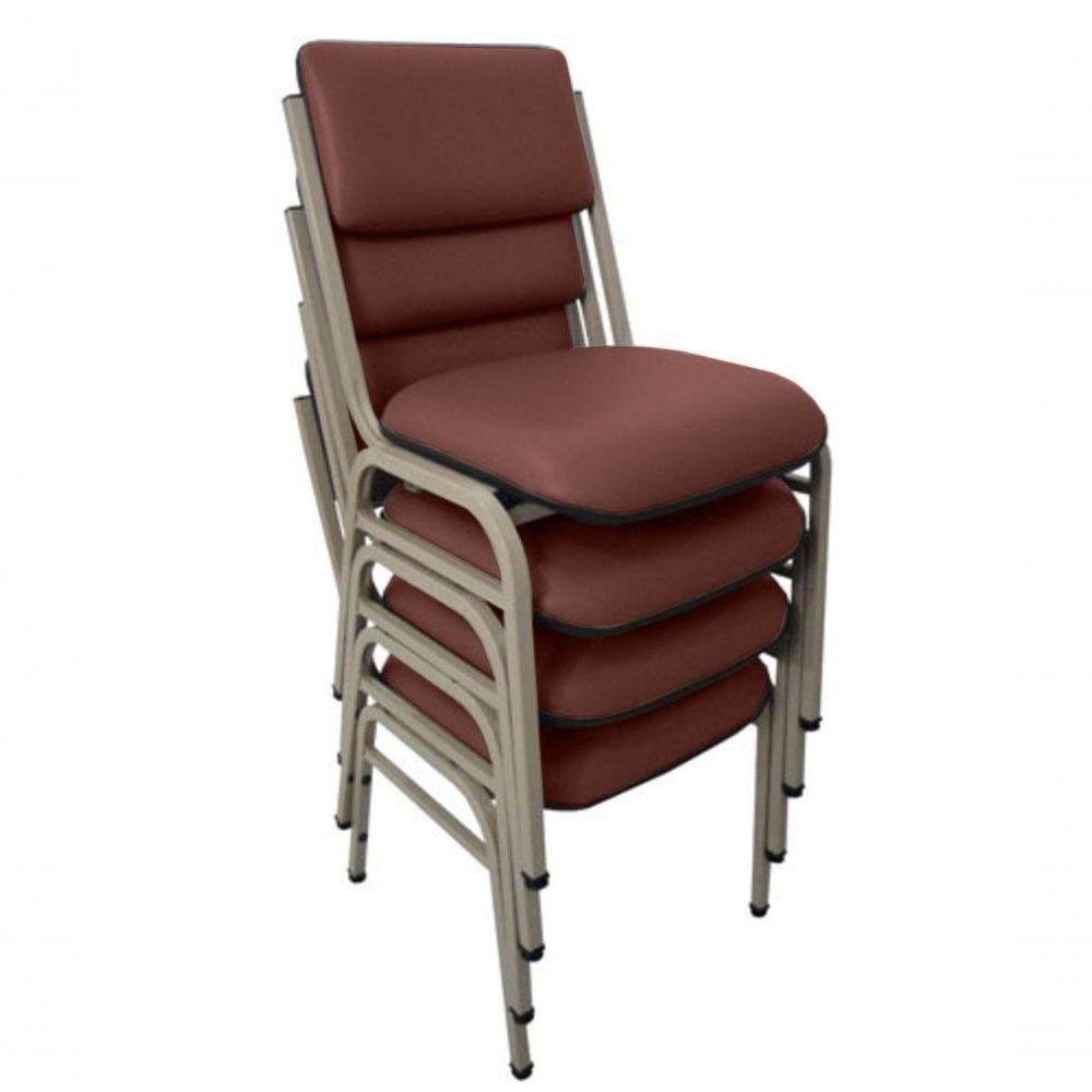 Kit Com 4 Cadeiras Para Auditórios Linha Hotel Smart Vermelho - 1