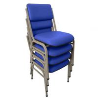 Kit Com 4 Cadeiras Para Auditórios Linha Hotel Smart Azul - 1