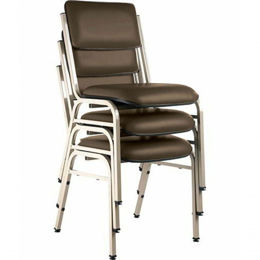 Kit Com 3 Cadeiras Para Auditórios Linha Hotel Smart Marrom - 1