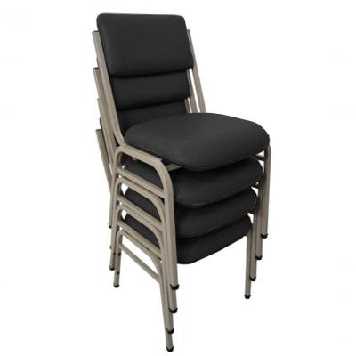 Kit Com 4 Cadeiras Para Auditórios Linha Hotel Smart Preto