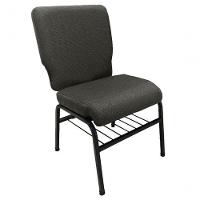 01 Cadeira Para Igrejas C/ Porta Biblía E Porta Cálice Cinza - 1