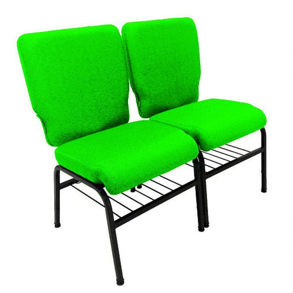 02 Cadeiras Para Igrejas C/ Porta Biblía E Porta Cálice Verde - 5