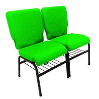 02 Cadeiras Para Igrejas C/ Porta Biblía E Porta Cálice Verde - 5