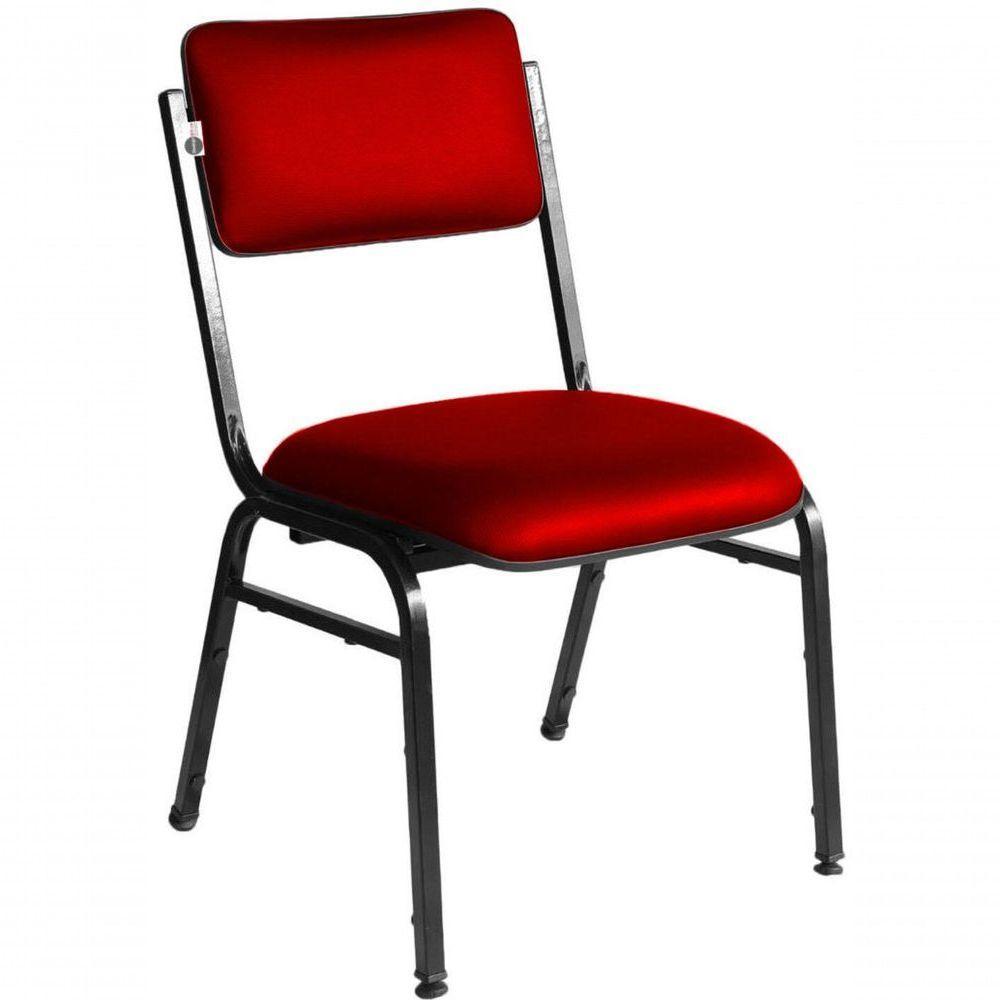 Kit Com 3 Cadeiras Para Auditórios Linha Hotel Smart Vermelho - 1