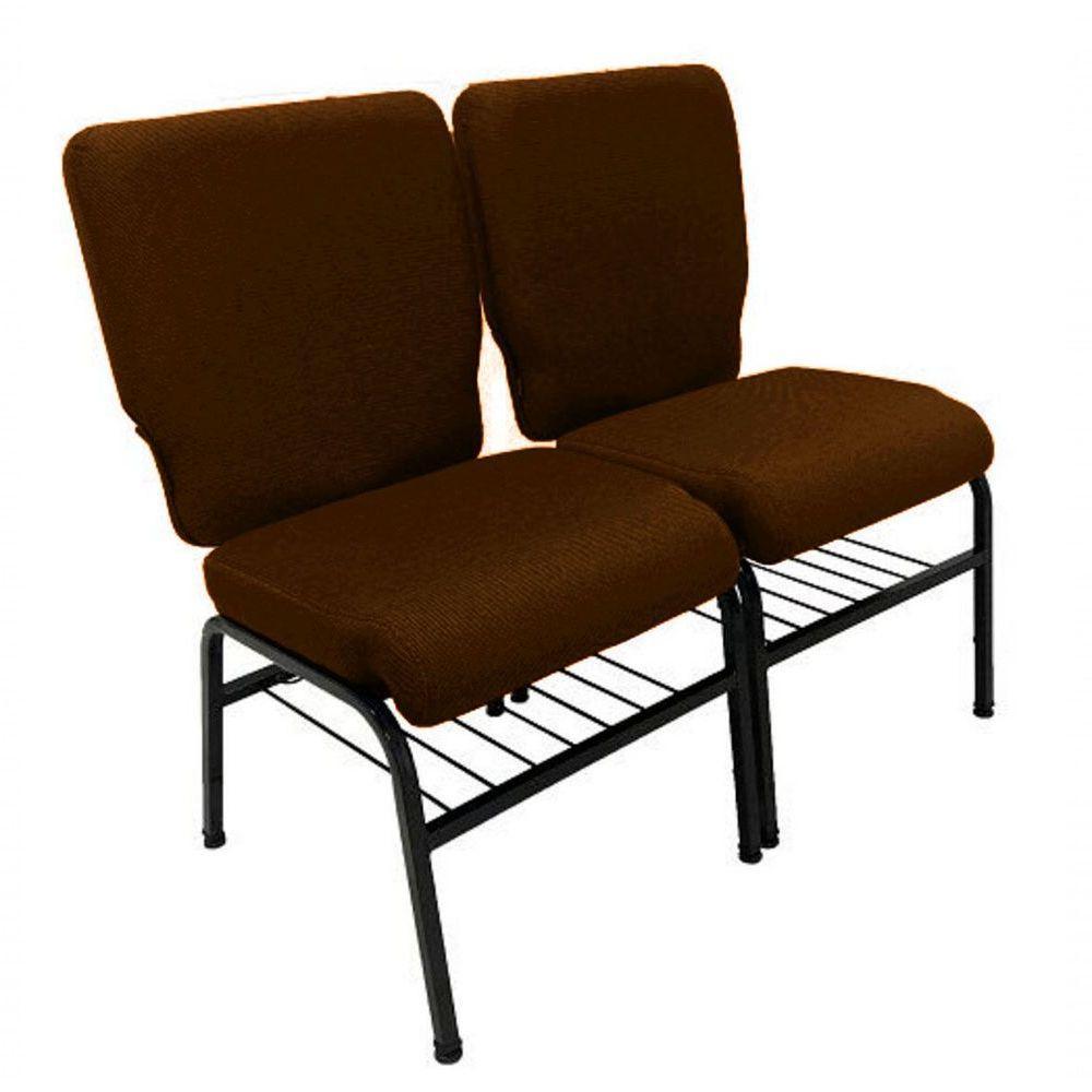 02 Cadeiras Para Igrejas C/ Porta Biblía E Porta Cálice Marrom - 5