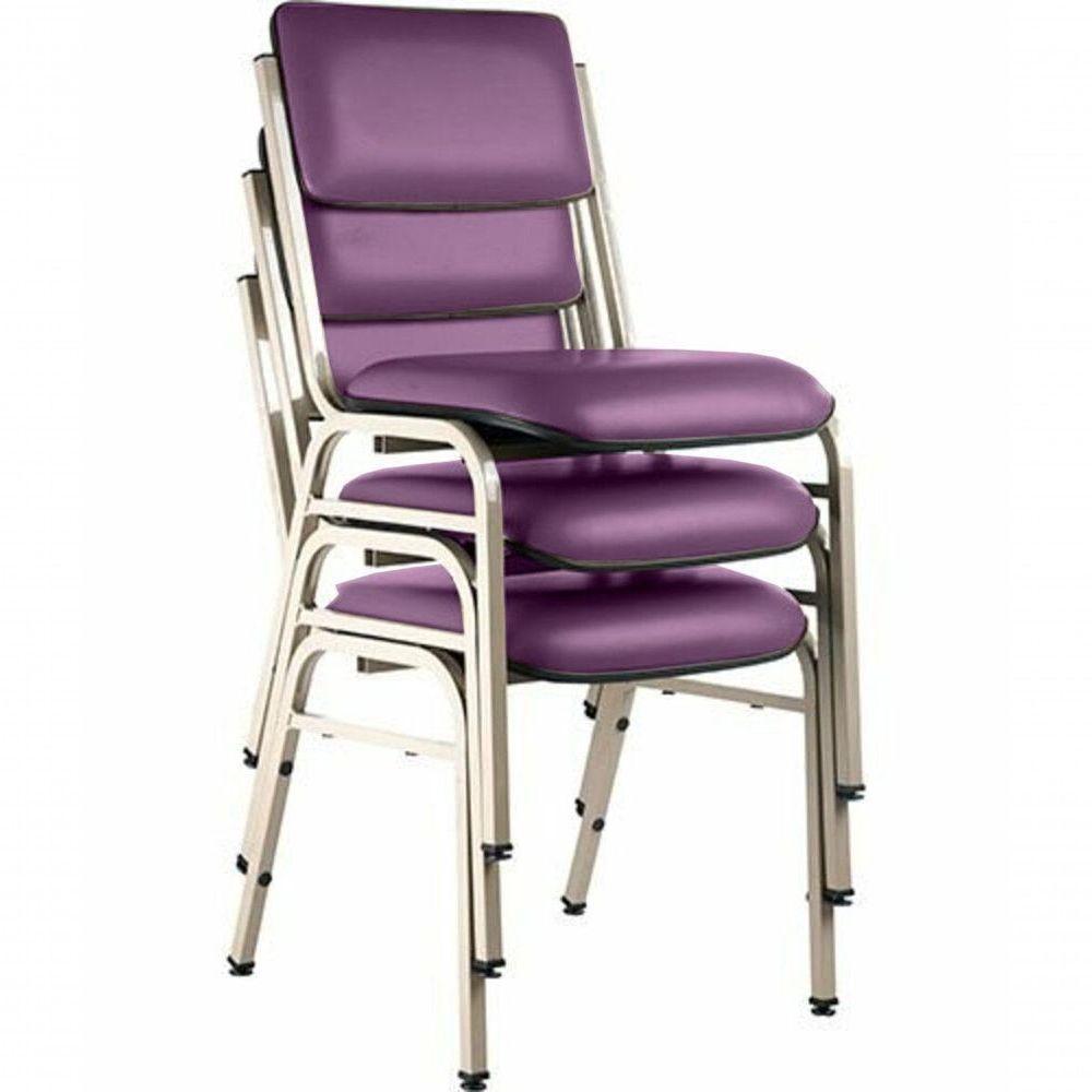 Kit Com 3 Cadeiras Para Auditórios Linha Hotel Smart Roxo - 1