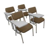 Kit Com 4 Cadeiras Para Auditórios Linha Hotel Smart Marrom - 1