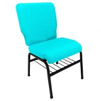 02 Cadeiras Para Igrejas C/ Porta Biblía E Porta Cálice Verde - 2