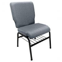 02 Cadeiras Para Igrejas C/ Porta Biblía E Porta Cálice Cinza - 2