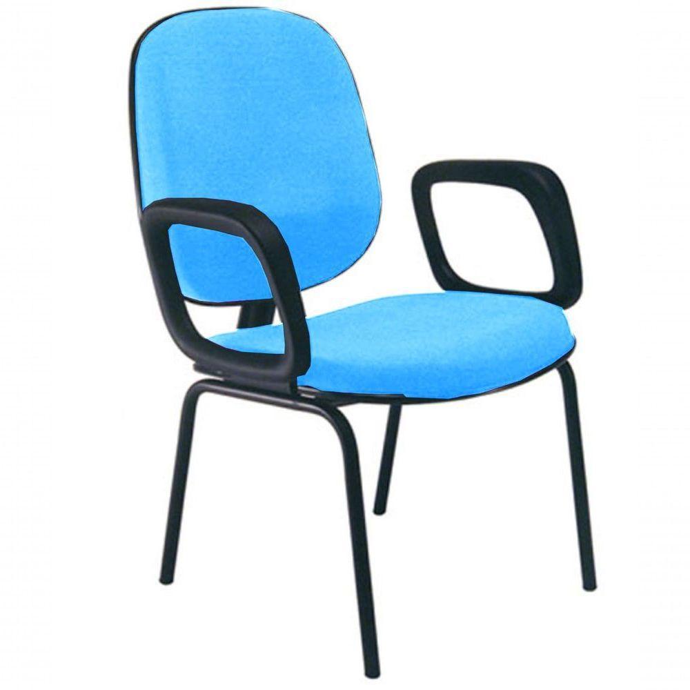 Cadeira Com Braços Diretor Para Escritório Linha Uno Azul - 1