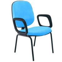 Cadeira Com Braços Diretor Para Escritório Linha Uno Azul - 1