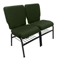 02 Cadeiras Para Igrejas C/ Porta Biblía E Porta Cálice Verde. - 5