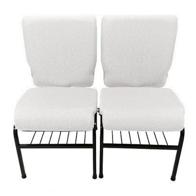 02 Cadeiras Para Igrejas C/ Porta Biblía E Porta Cálice Branco