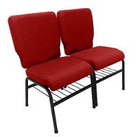 02 Cadeiras Para Igrejas C/ Porta Biblía E Porta Cálice Vermelho - 5