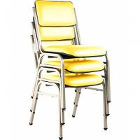 Kit Com 3 Cadeiras Para Auditórios Linha Hotel Smart Amarelo - 1