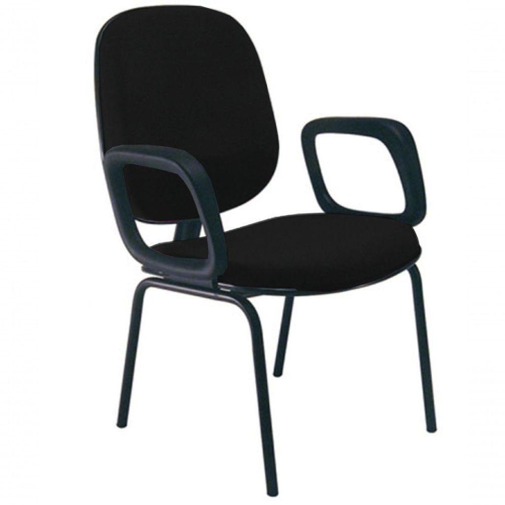 Cadeira Com Braços Diretor Para Escritório Linha Uno Preto - 1