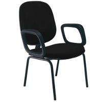 Cadeira Com Braços Diretor Para Escritório Linha Uno Preto - 1