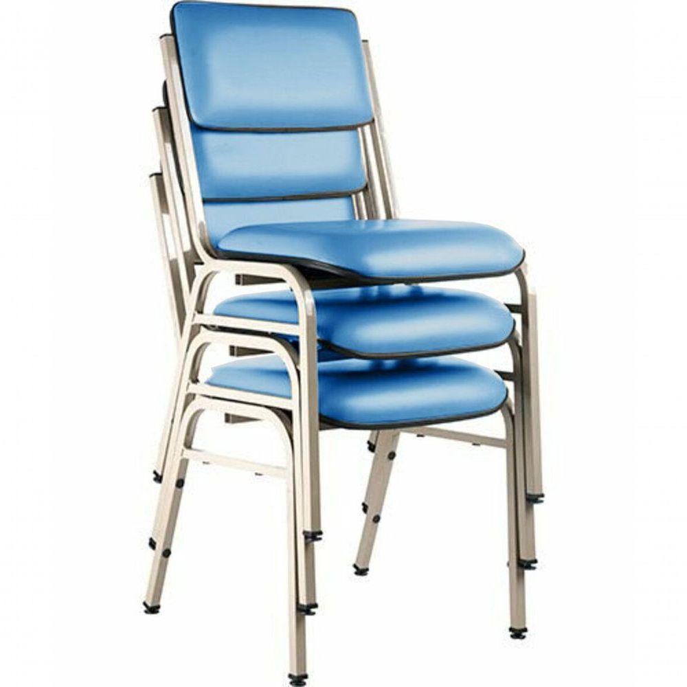 Kit Com 3 Cadeiras Para Auditórios Linha Hotel Smart Azul - 1