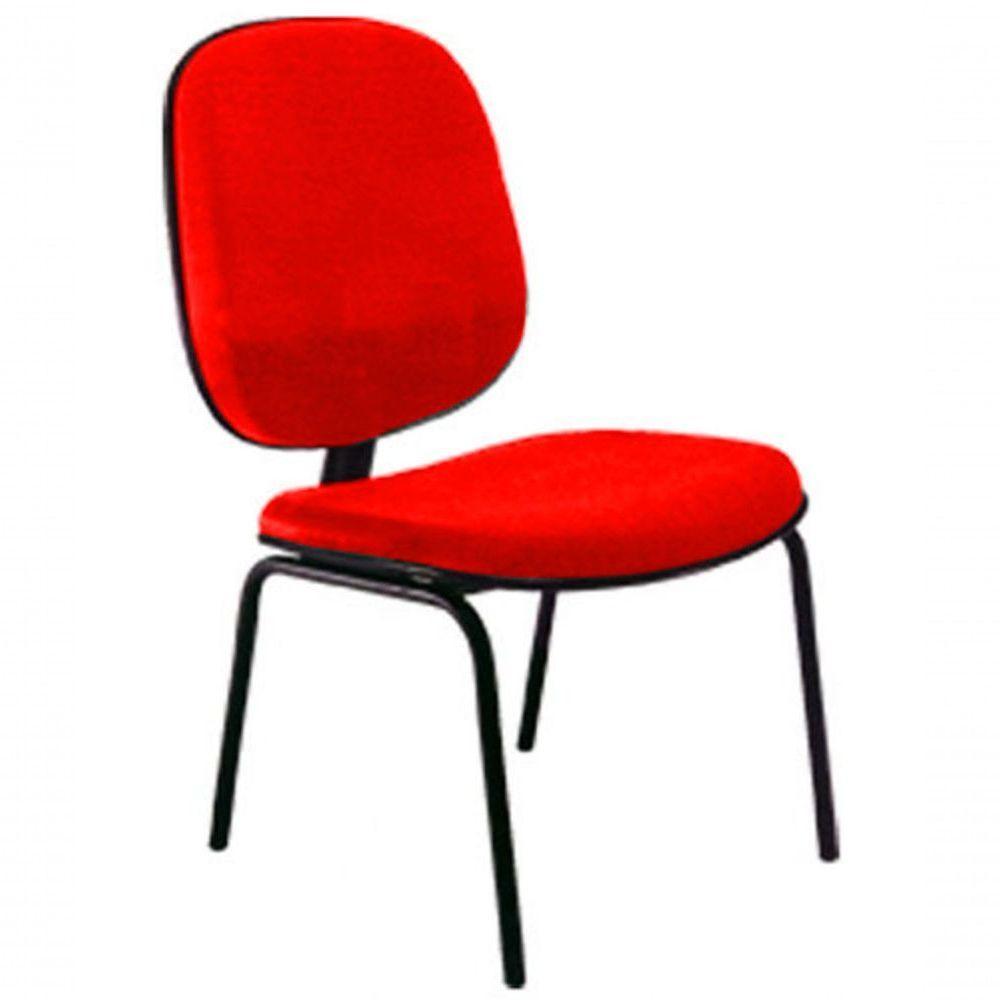 Cadeira Diretor Fixa Para Escritório Linha Uno Vermelho - 1