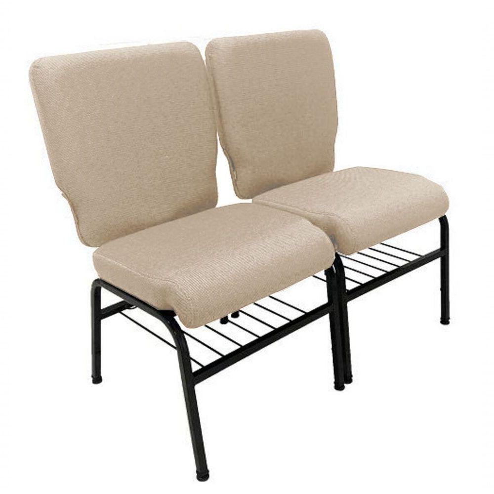 02 Cadeiras Para Igrejas C/ Porta Biblía E Porta Cálice Bege - 5