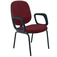 Cadeira Com Braços Diretor Para Escritório Linha Uno Vermelho - 1