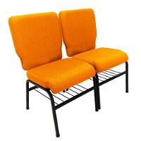 02 Cadeiras Para Igrejas C/ Porta Biblía E Porta Cálice Laranja - 5